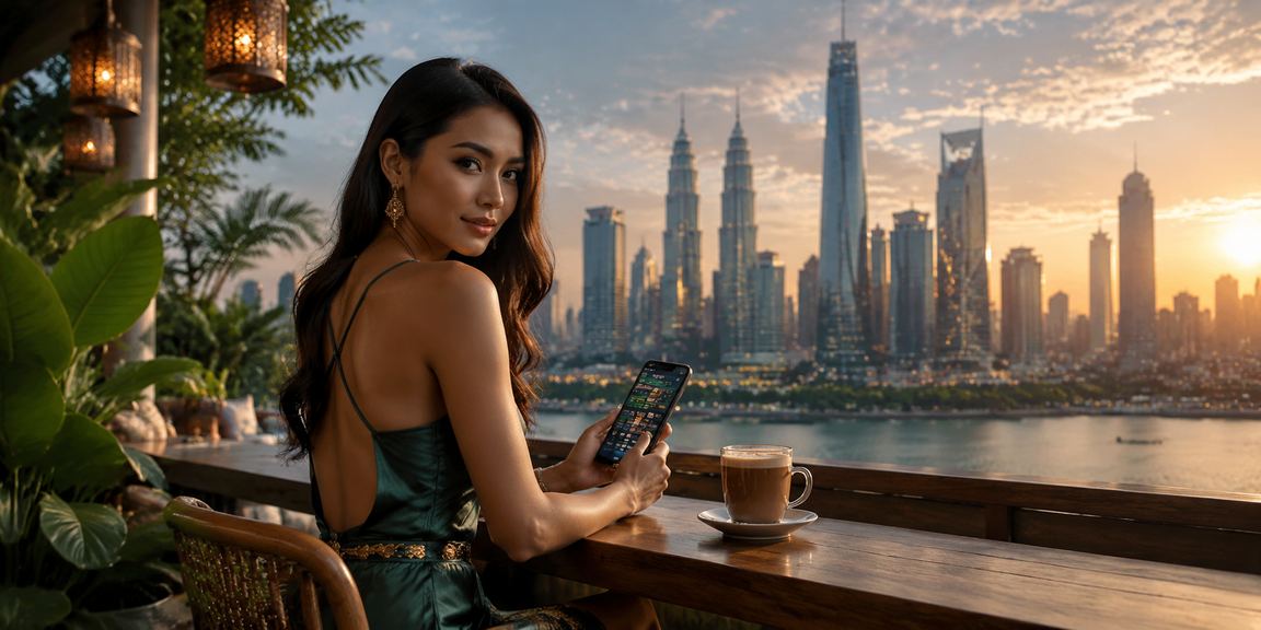 Pengguna Malaysia mengakses platform 1918 melalui telefon pintar di Kuala Lumpur