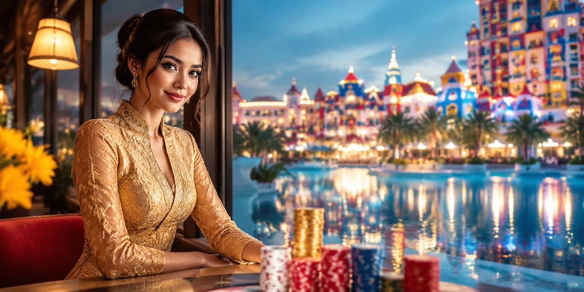Suasana hiburan kasino Malaysia dengan pakaian kebaya tradisional